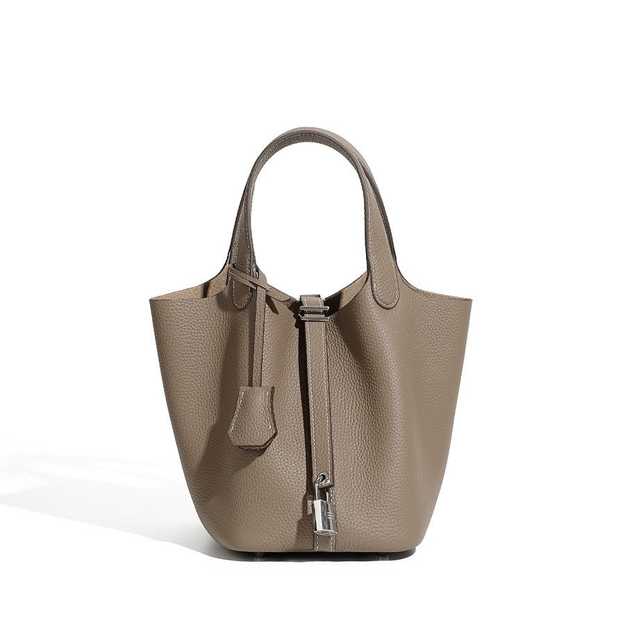 Women's Thickened Sier Cowhide Fashion Litchi Pattern Handbags