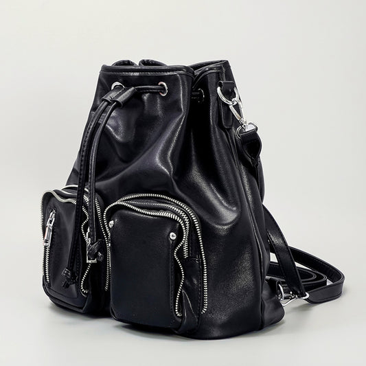 Women's Commute Leisure Simple Motorcycle Textured Leather Bags