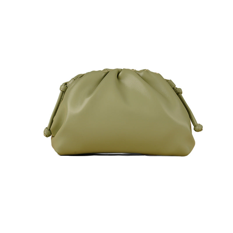 Korean Style Solid Color Soft Leather Clutch Shoulder Bags