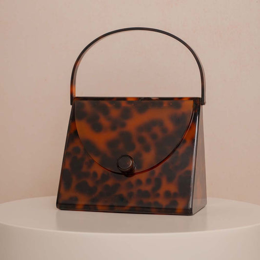 Women's Pearl Vintage Leopard Print Acrylic Hawksbill Evening Bags