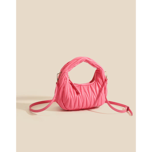 Women's Hand Holding Summer Pleated Crescent Cloud Crossbody Bags