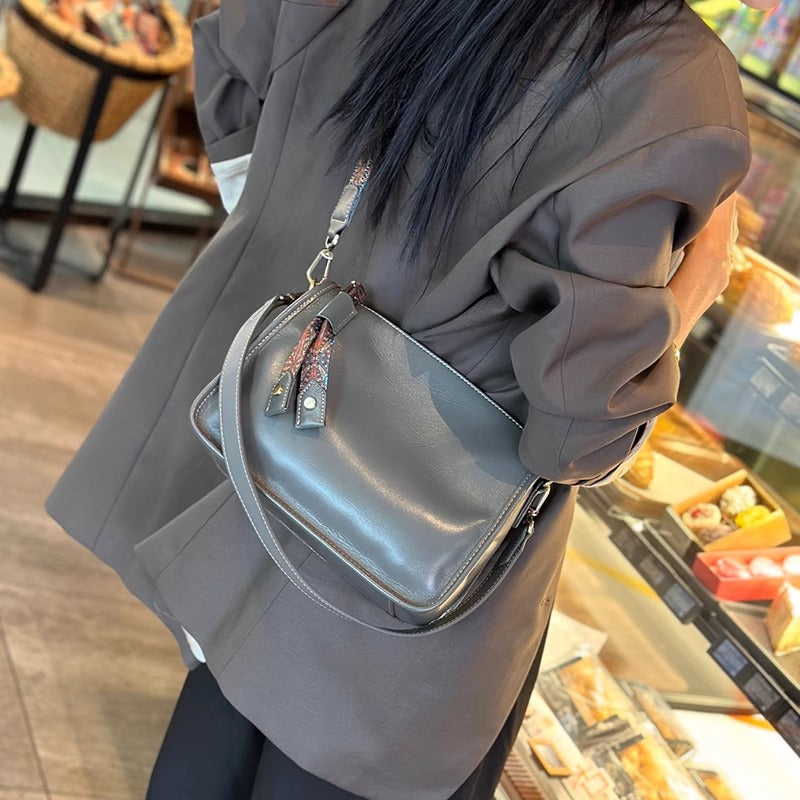 Women's Genuine Leather Underarm Large Capacity Soft Wide Bags