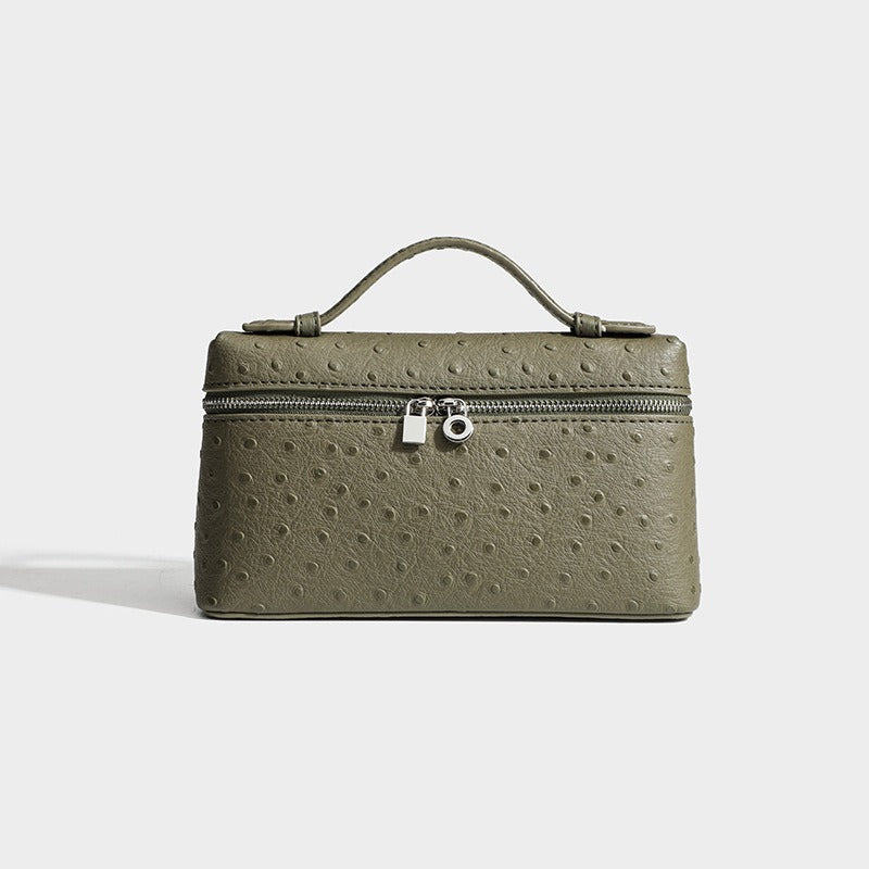 Women's Box Genuine Leather Autumn Ostrich Grain Bags