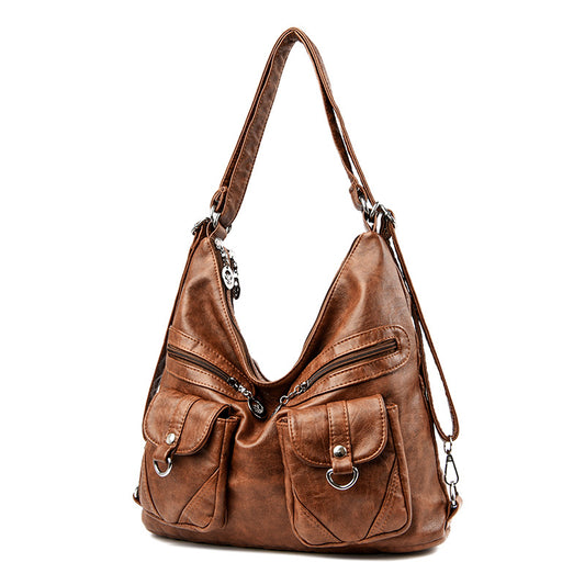 Women's Retro Soft Leather Large Capacity Shoulder Bags