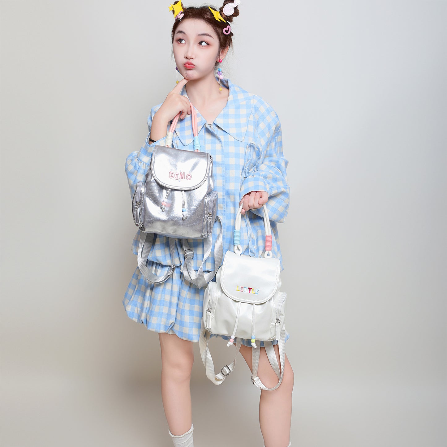 Elegant Checked Niche Sweet Cool Commuter Backpacks