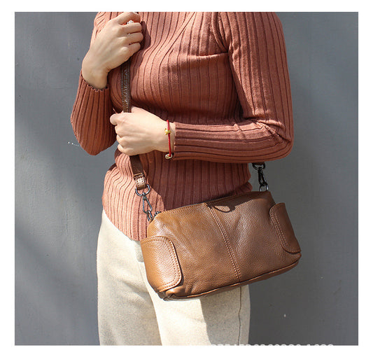 Women's Fashion Simple Genuine Leather Mom First Shoulder Bags