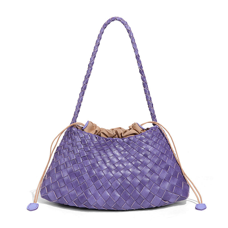 Women's French Fashion Hand-woven Portable Vegetable Basket Shoulder Bags