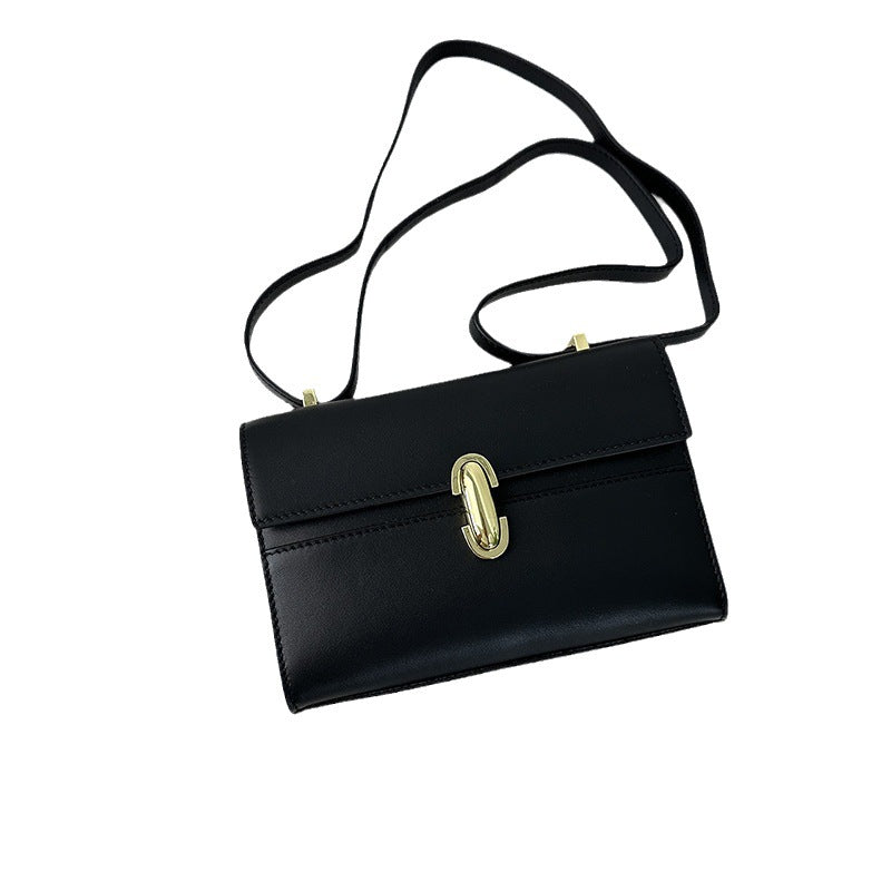 Women's First Layer Cowhide Fashion Solid Color Crossbody Bags