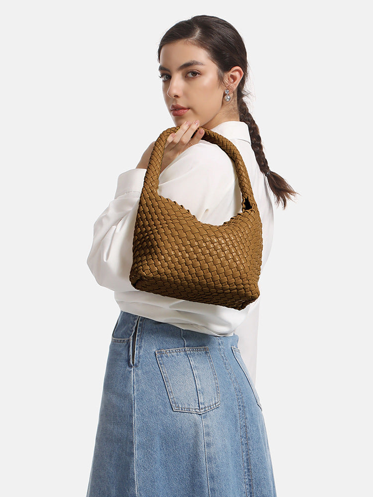 Women's Handmade Woven Lunch Box High-grade Underarm Armpit Bags