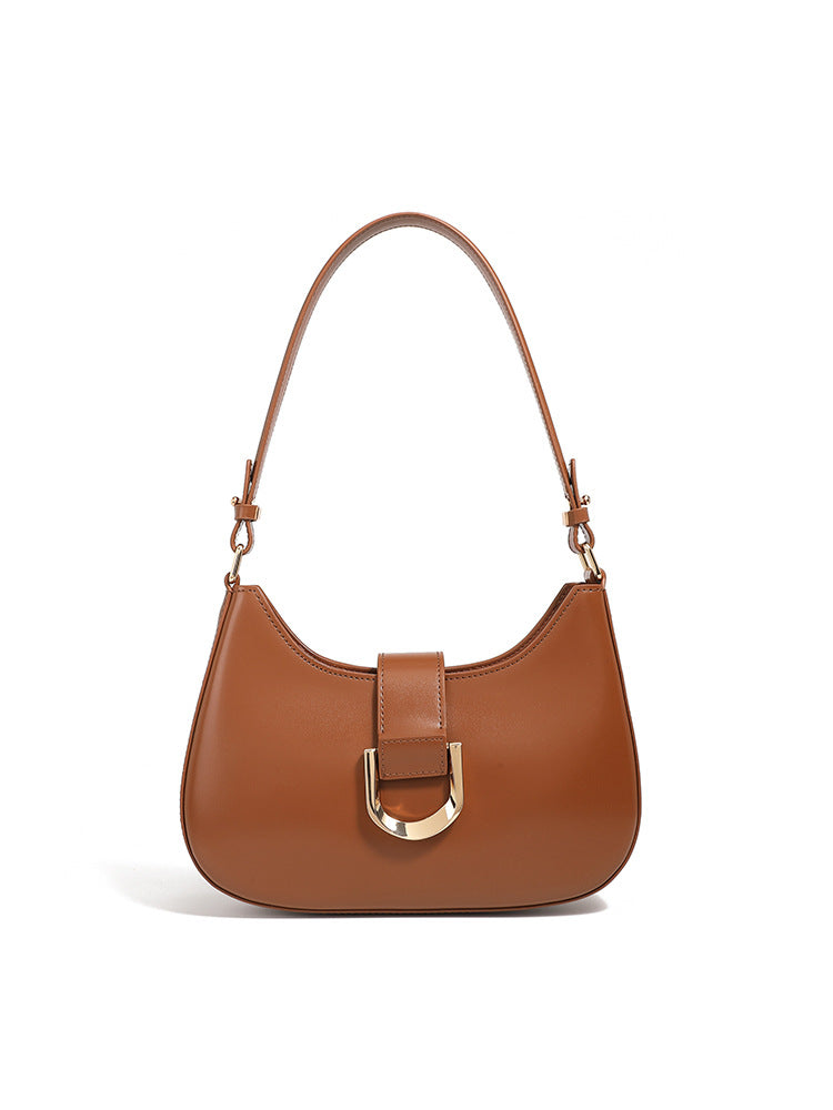 Women's Fashion Commuter Cowhide Baguette Underarm Versatile Crossbody Bags