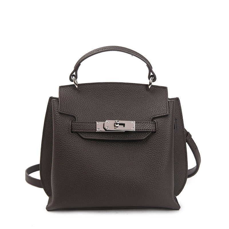 Women's Fashion Cattlehide Leather Kelly Genuine High Shoulder Bags
