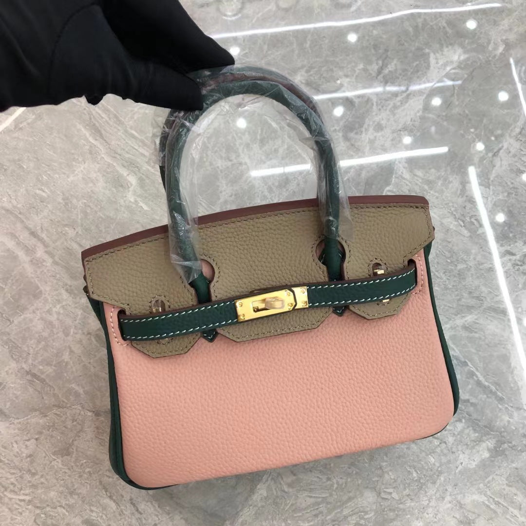 Matching Fashion Top Layer Litchi Grain Cowhide Shoulder Bags