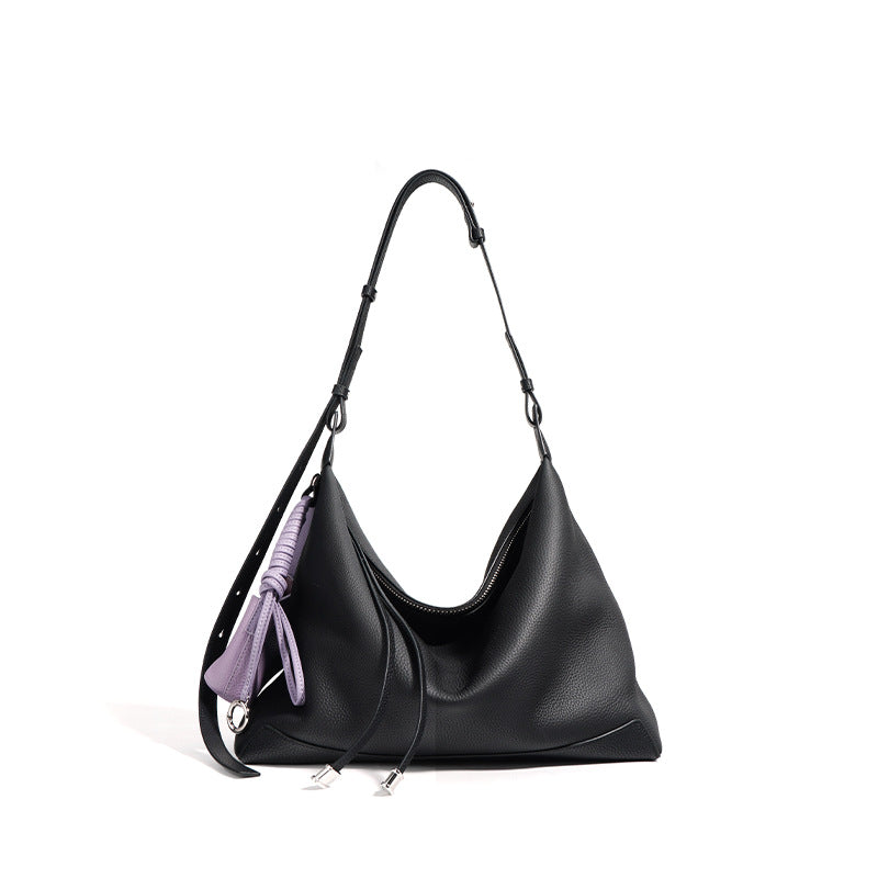 Women's Niche First Layer Cowhide French High Shoulder Bags