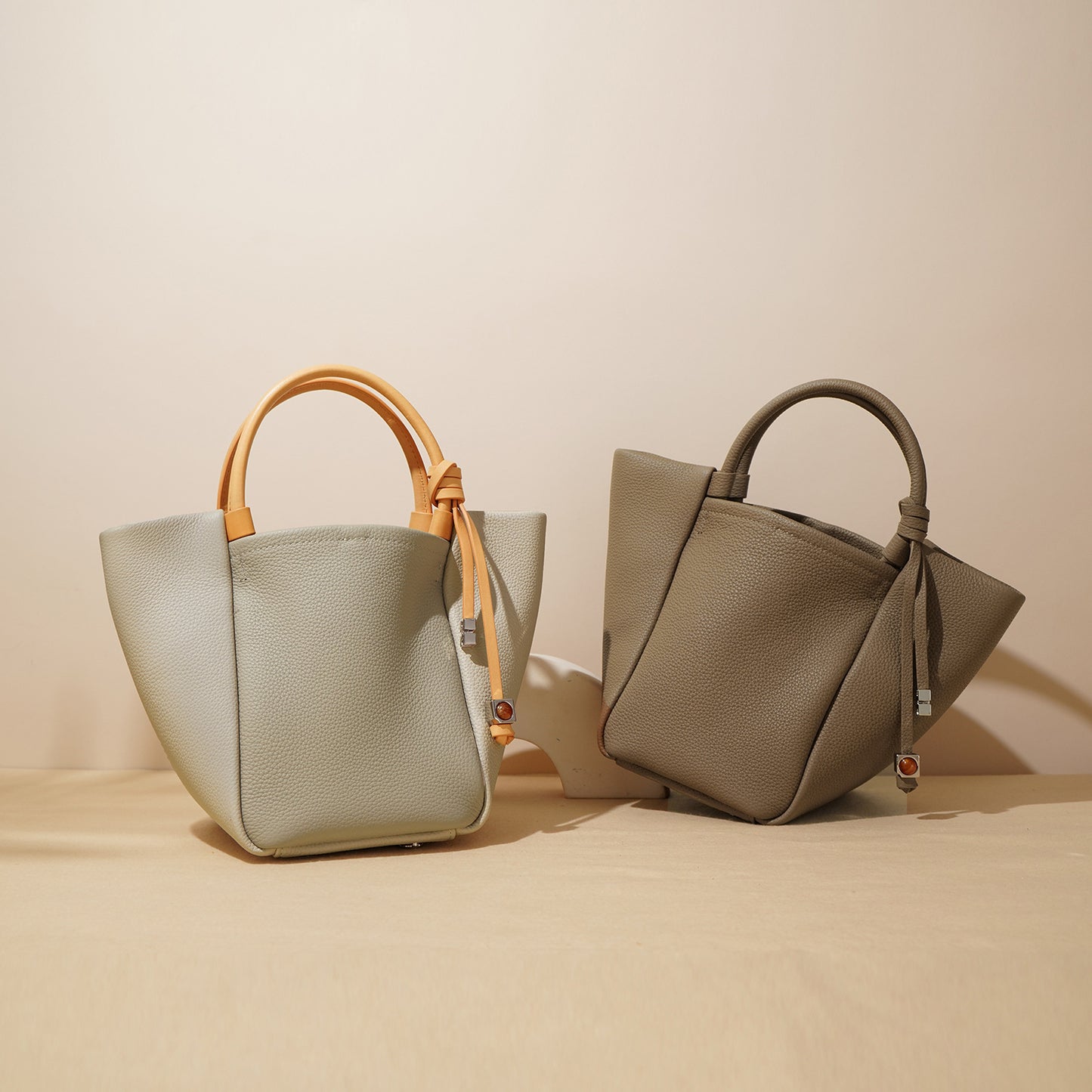 Layer Cowhide Vegetable Basket Simple High-grade Shoulder Bags