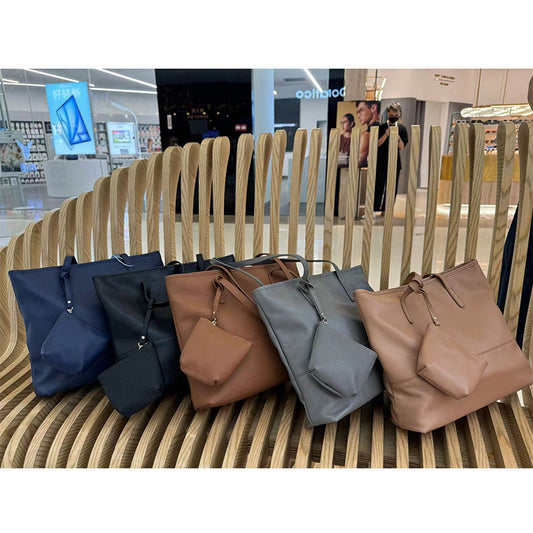 Women's Korean Leather Large Capacity Simple First Shoulder Bags