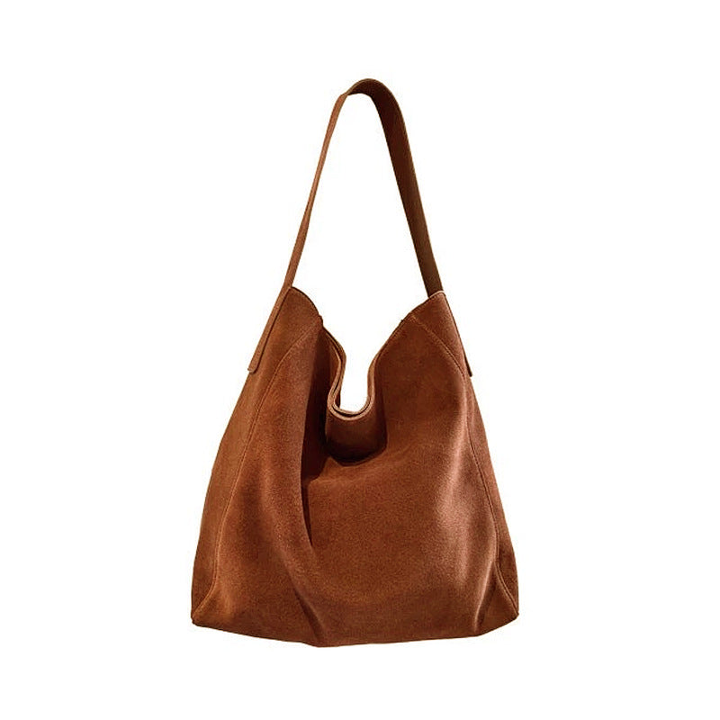 Frosted Leather Underarm Idle Style Large Shoulder Bags