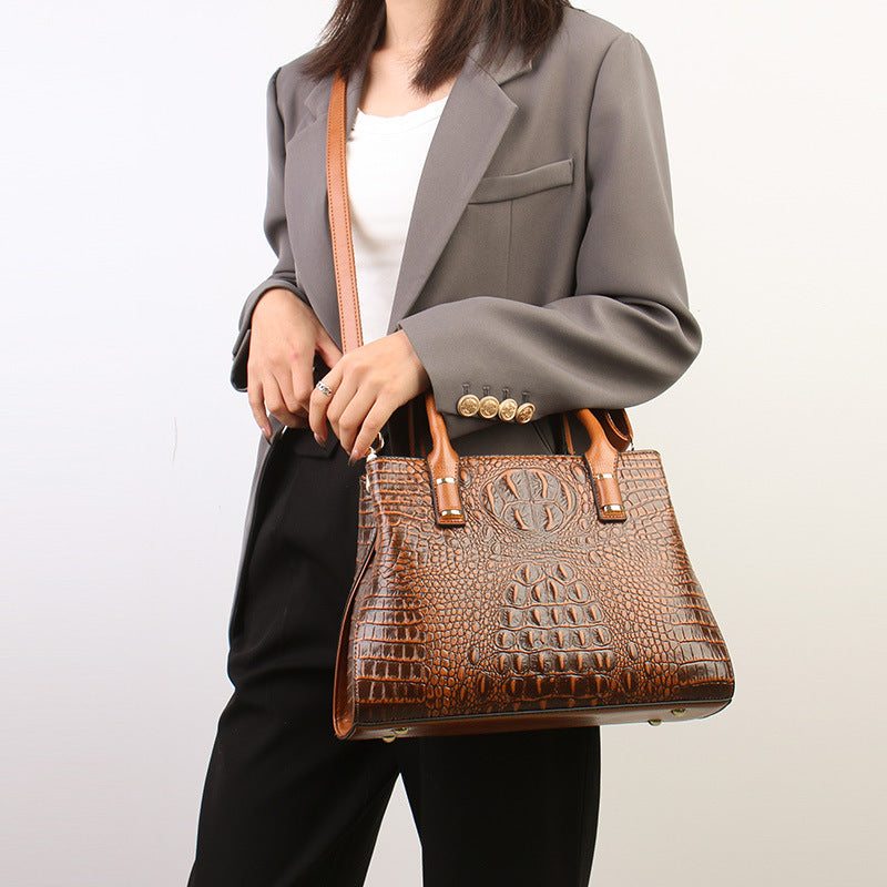 Women's Light Luxury Crocodile Pattern Soft Leather Handbags