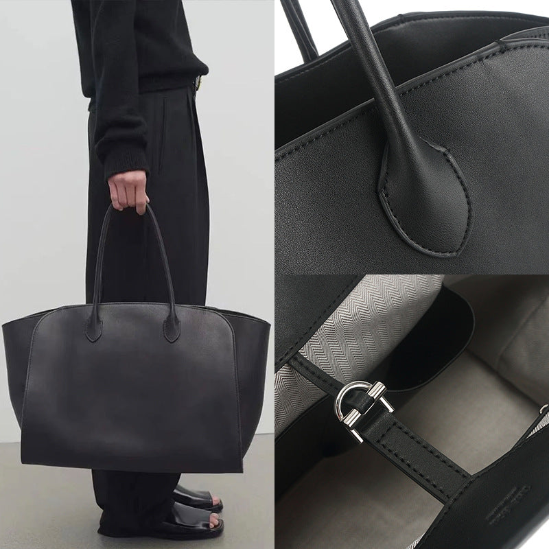 New Women's Shopping Big Cowhide Leather Shoulder Bags