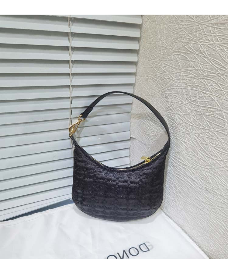 Rich Mini Portable Niche Satin Crescent Handbags