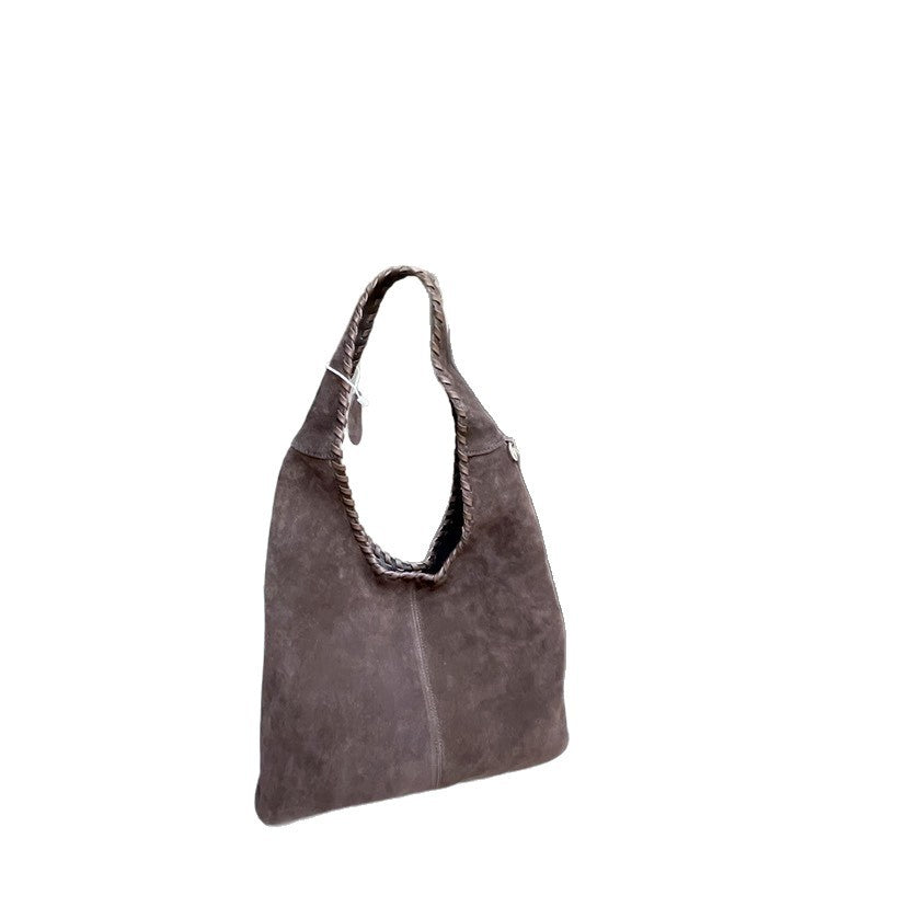 Women's Underarm Cowhide Matte Stitching Versatile Large Bags