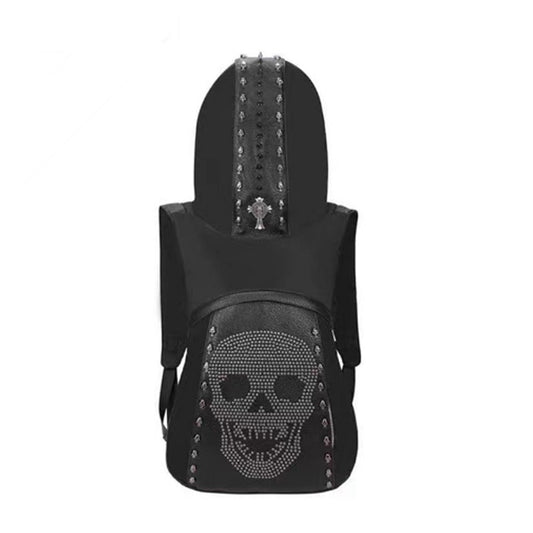 Hooded Suit Punk Hip Hop Rivet Backpacks