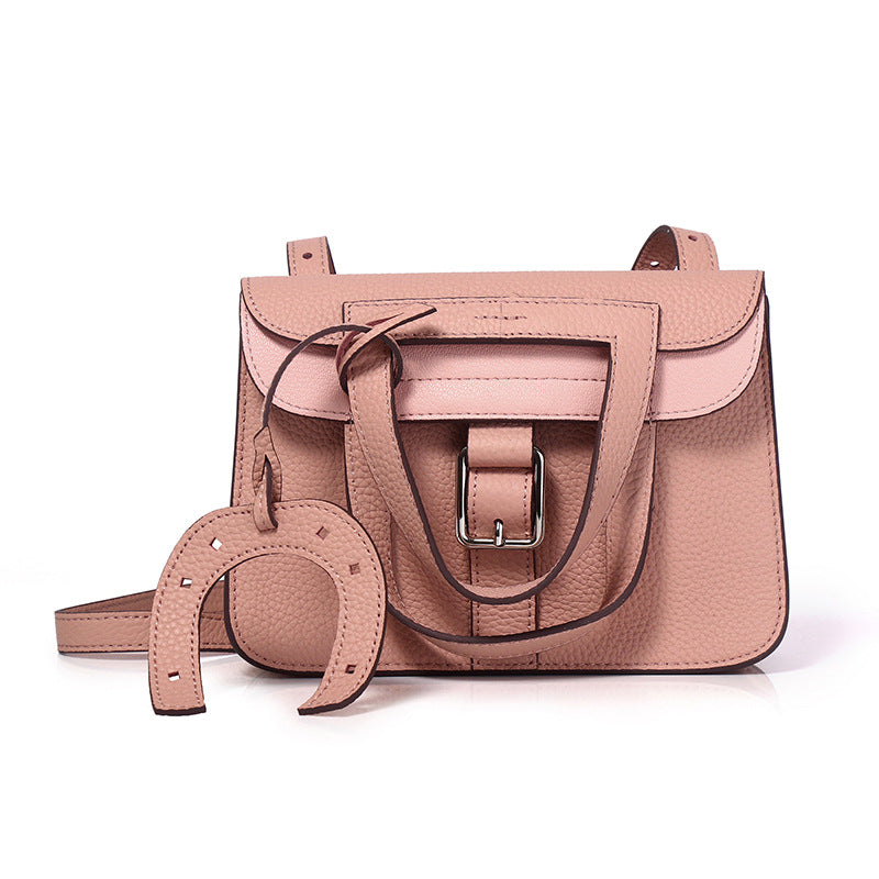 Women's One Hand Top Layer Cowhide Lychee Pattern Crossbody Bags