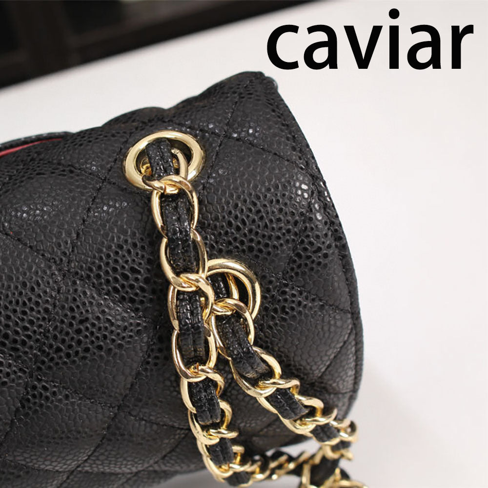 Unique Women's Caviar Genuine Leather For Shoulder Bags