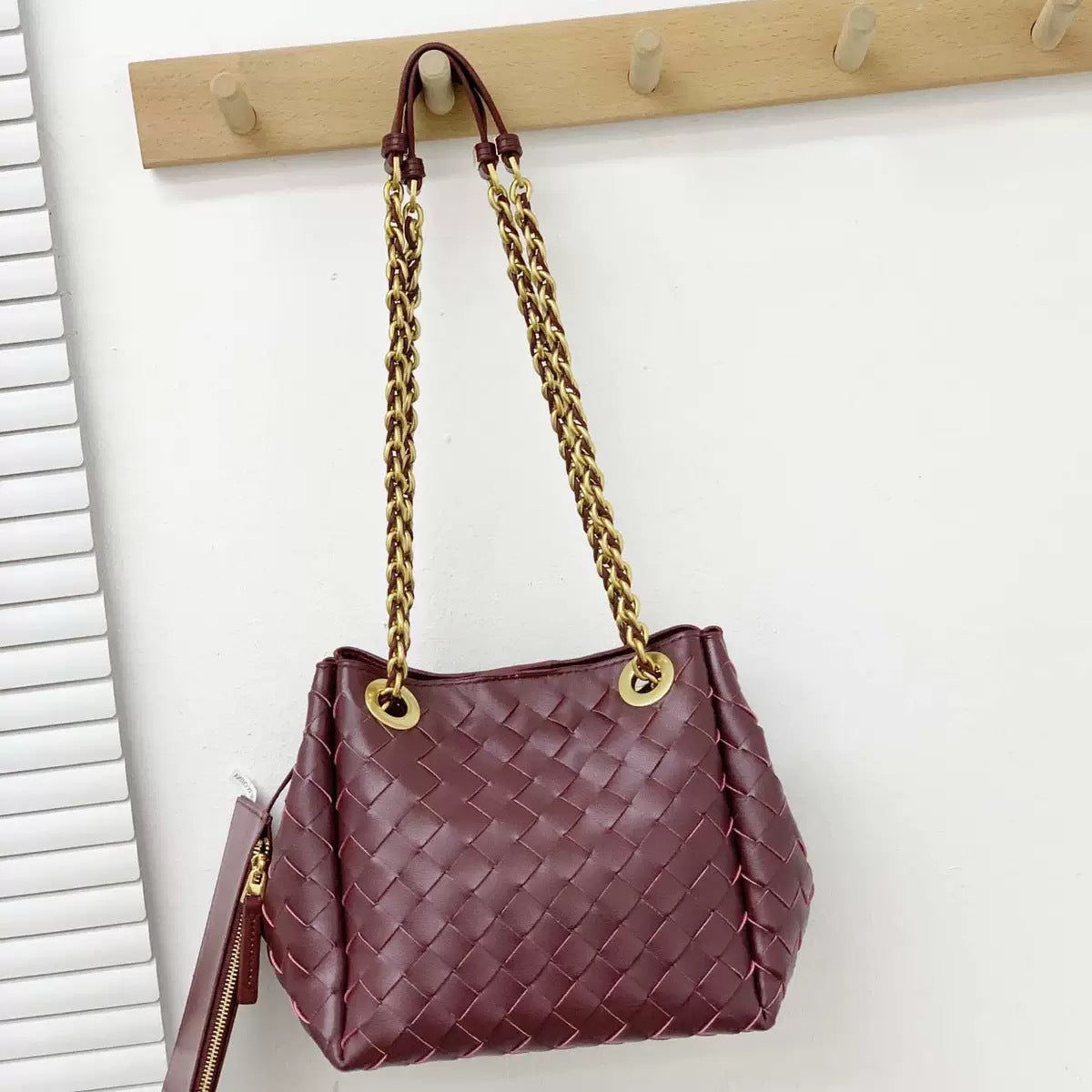 Women's Parachute Handmade Genuine Leather Woven Commuter Crossbody Bags