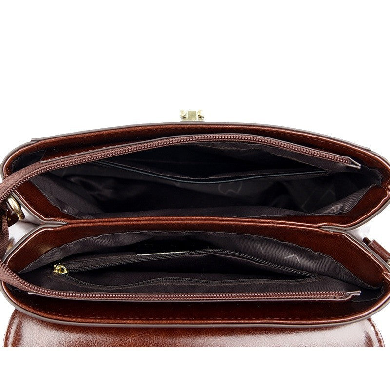 Women's Cow Wax Leather High-grade Genuine Super Handbags