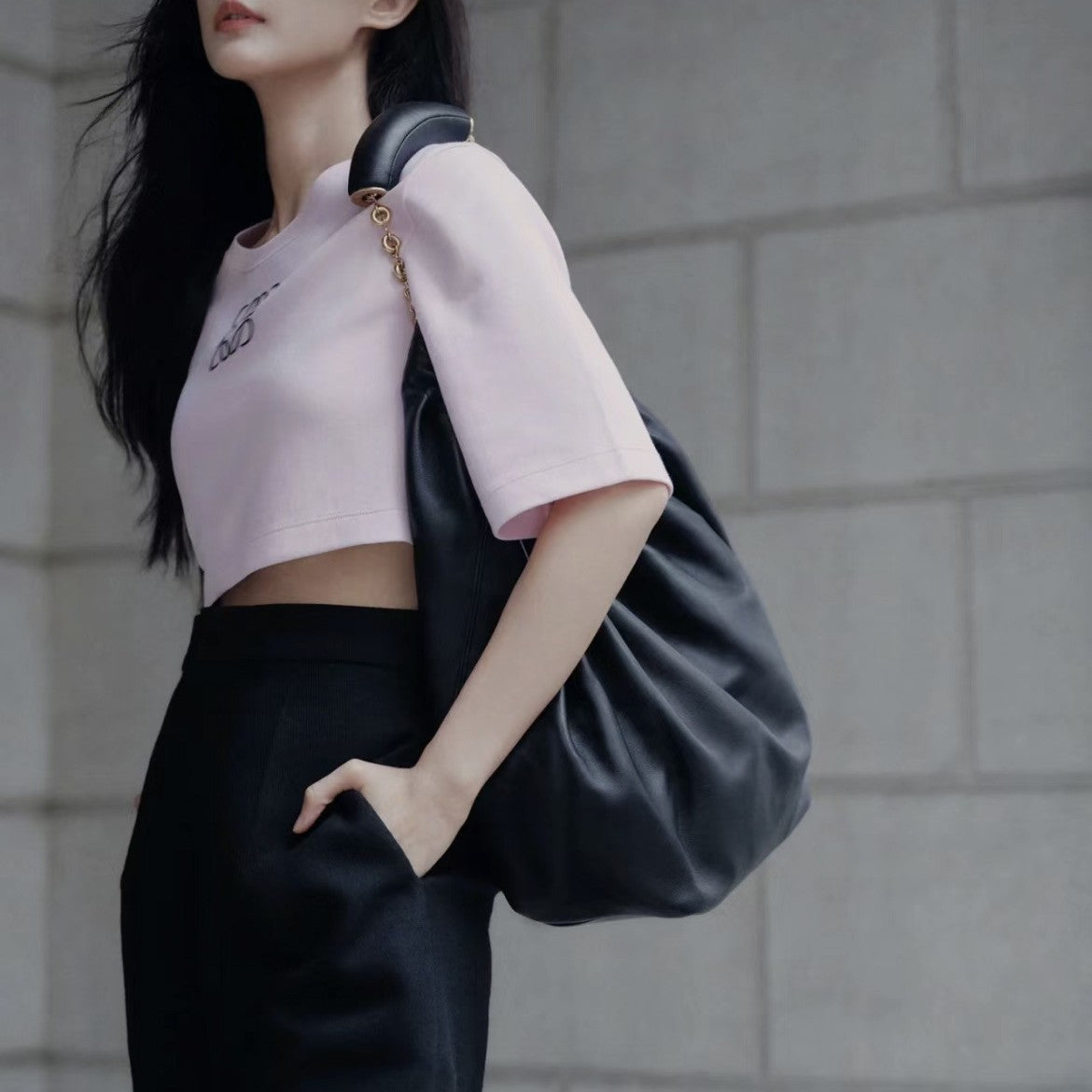 Women's Ruffled Soft Sheepskin Portable Chain Underarm Bags