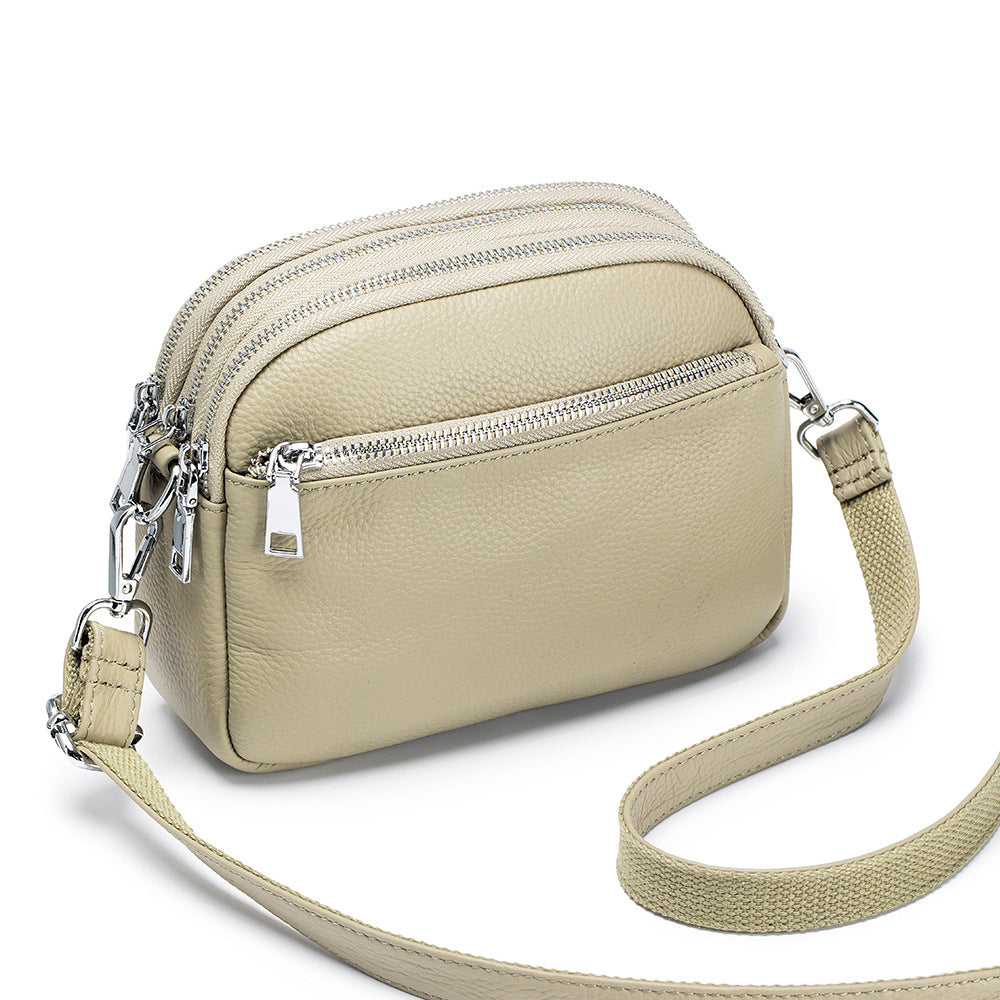 Women's Fashion Mother Triple Zipper Mobile High-grade Shoulder Bags