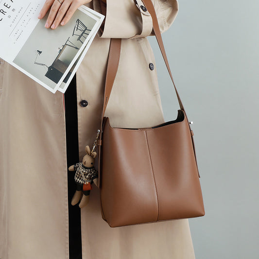 Women's Niche Genuine Leather Fashion Large Capacity Shoulder Bags