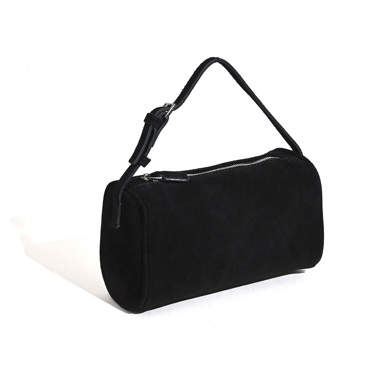 Women's Genuine Leather Suede Round Niche Trendy Shoulder Bags