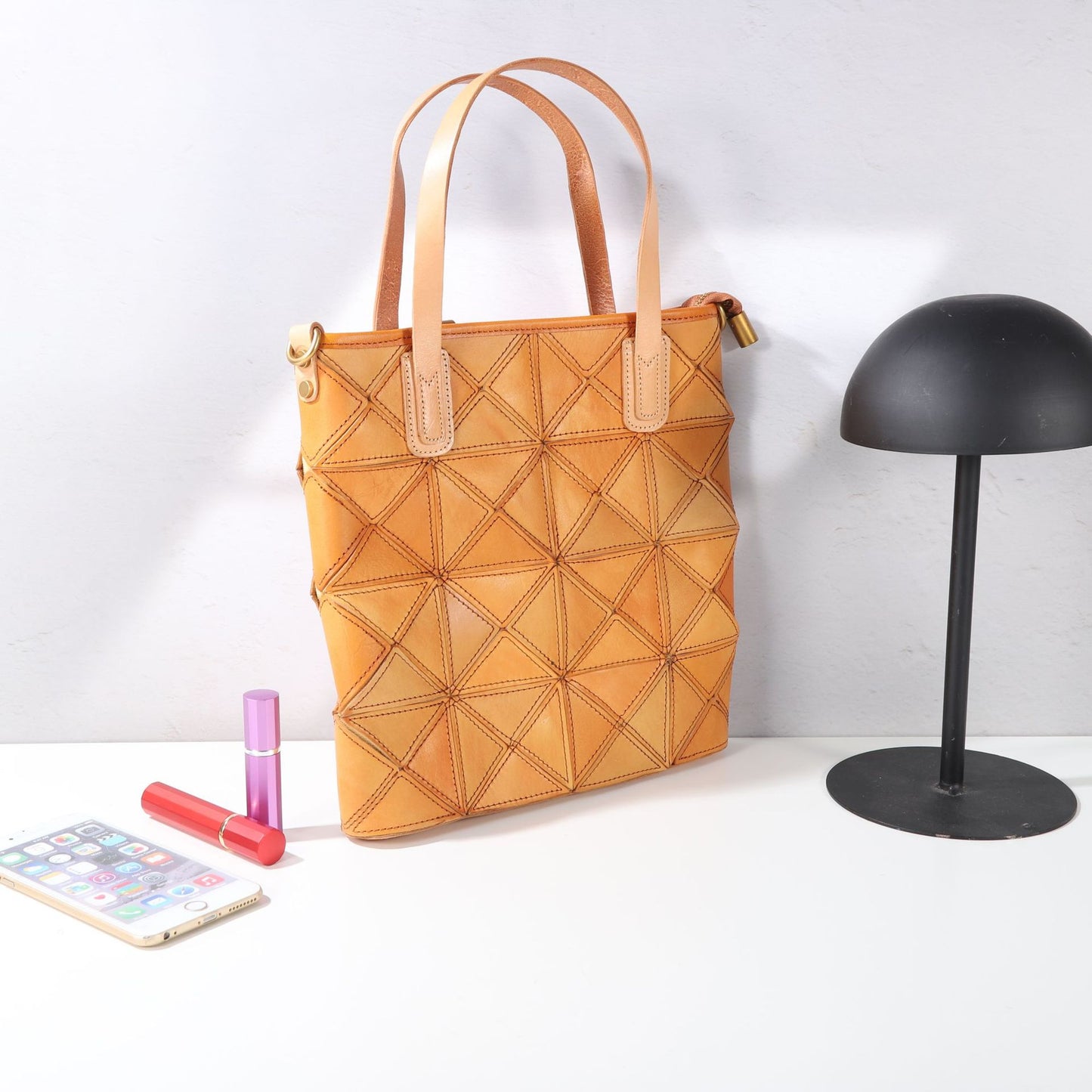 Women's Retro Top Layer Cowhide Splicing Style Shoulder Bags