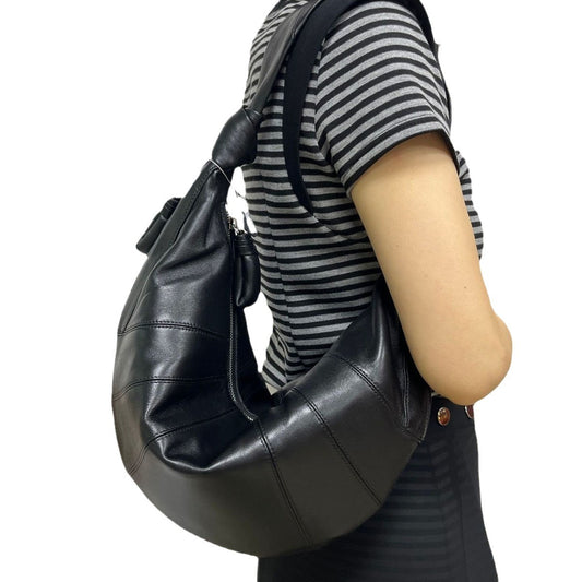 Sheepskin Dumpling Design Croissant Genuine Leather Bags