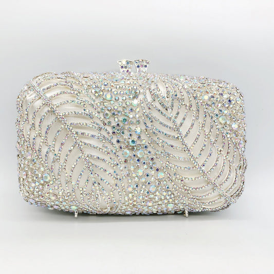 Women's Strictly Choose Two Pieces Leaf Shaped Diamond Banquet Rhinestone Evening Bags