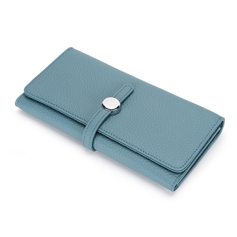 Women's Real Leather Long Large Capacity Pure Purses