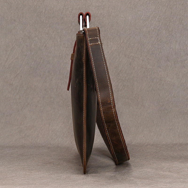 Men's Horse Leather Vintage Document Genuine Horizontal Men's Handbags