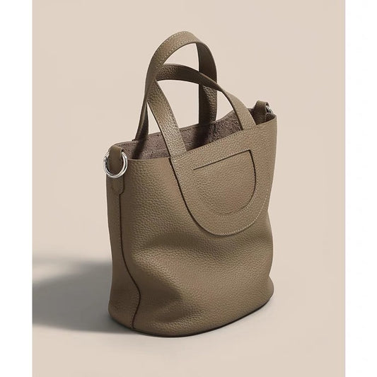 First Layer Cowhide Pig Nose Vegetable Basket Portable Shoulder Bags