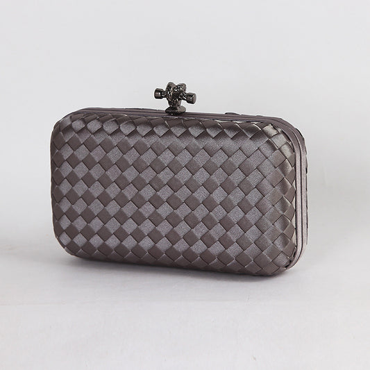 Women's Twisted String Head Woven Silk Texture Evening Bags