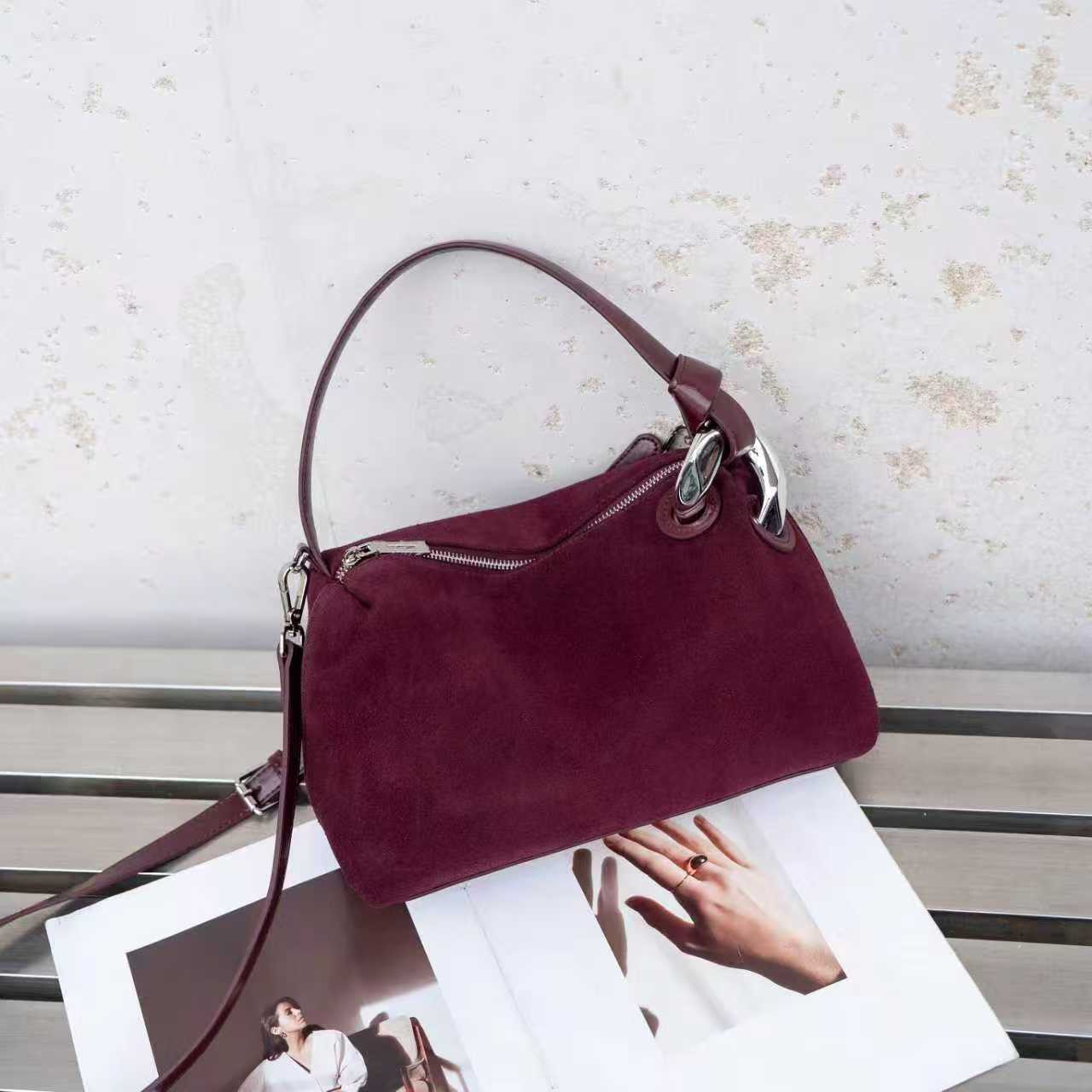 Women's Genuine Leather High-grade Portable Matte Shoulder Bags