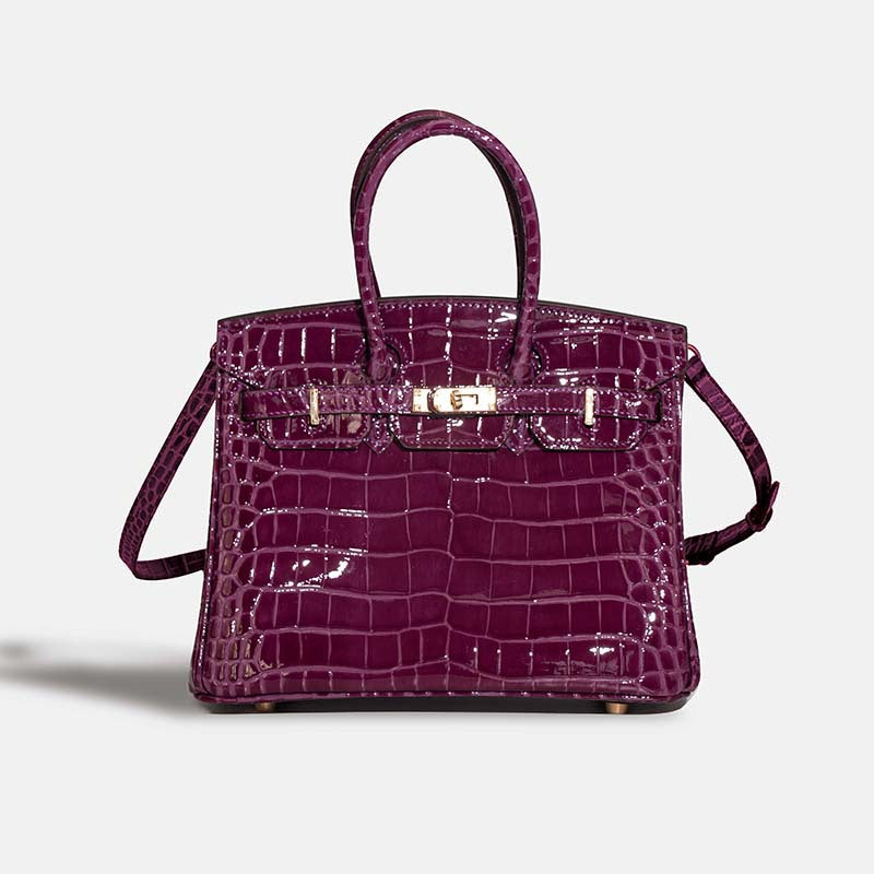 Women's High-grade Crocodile Pattern Cowhide Large Handbags