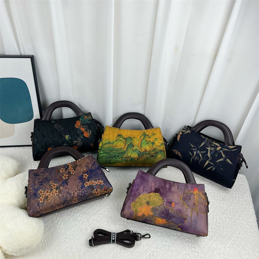 Women's Chinese Style Ink Painting Cheongsam Retro Fashion Handbags
