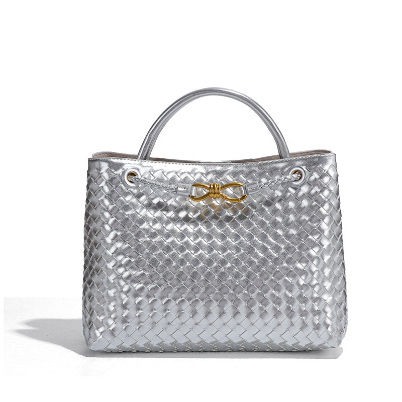 Charming Women's Portable Simple Graceful Hand-woven Tote Bags