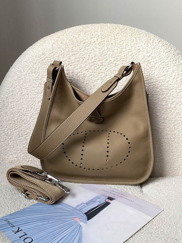Women's Genuine Leather First Layer Cow Wide Crossbody Bags