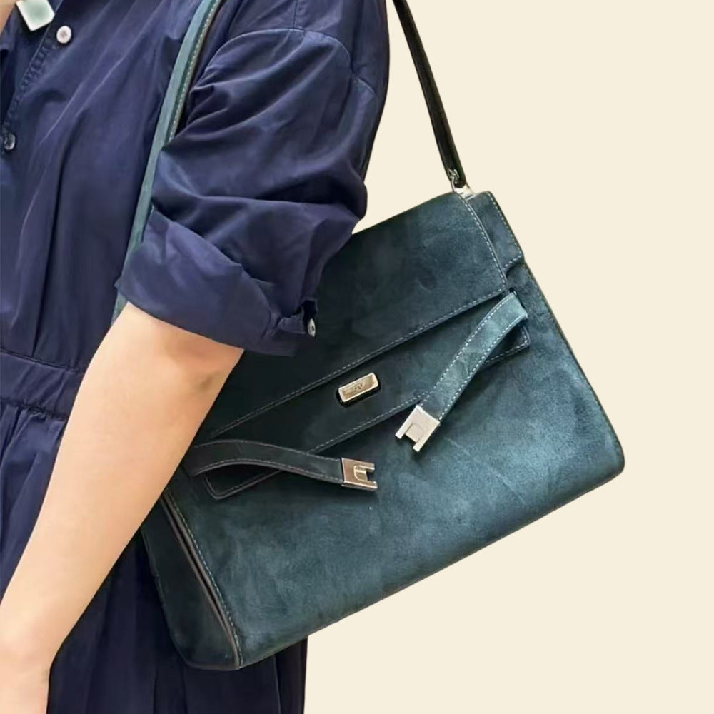 Autumn Manhattan Kelly Vintage Frosted Suede Layer Tote Bags