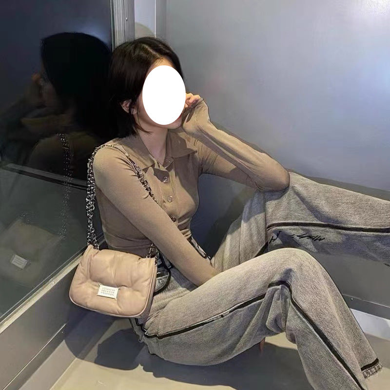 Women's Autumn Fat Sponge Chain Pillow Down Crossbody Bags