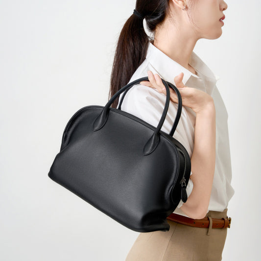 Women's Light Luxury First Layer Cowhide Pleated Fashion Handbags