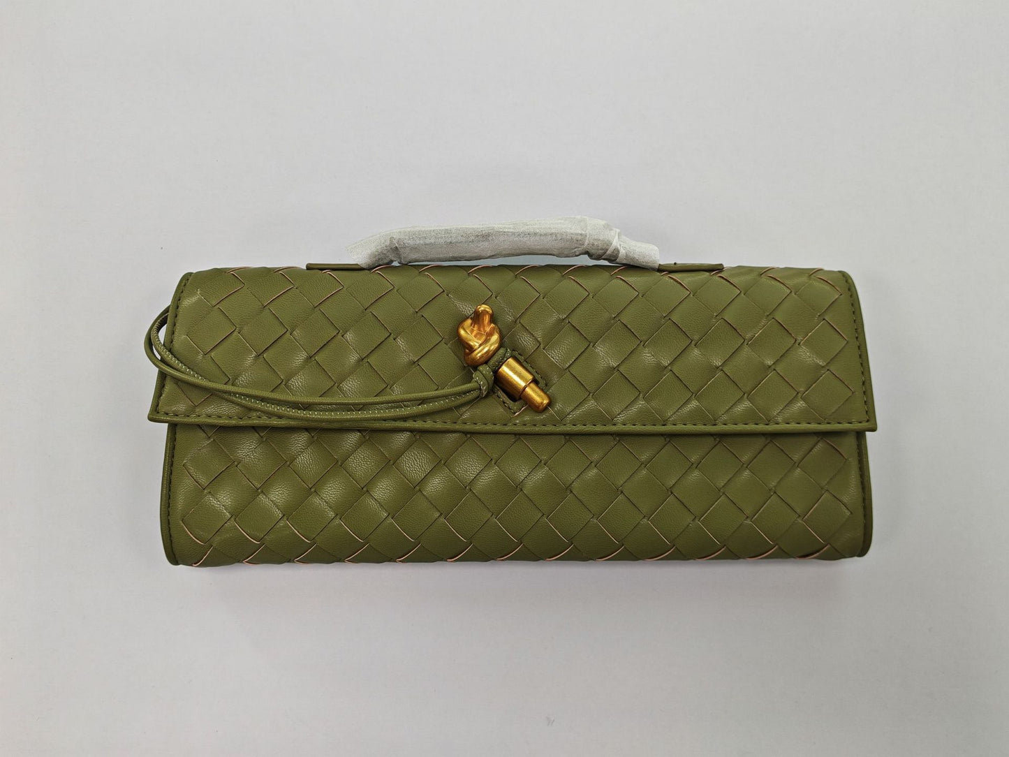 Woven Dinner Clutch Long Bolt Baguette Handbags