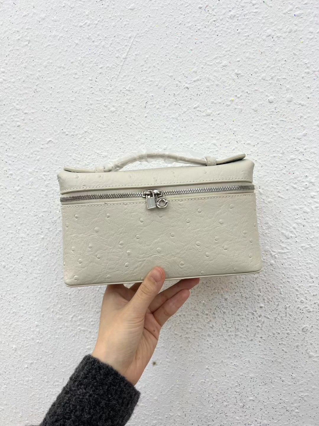 Women's Genuine Leather Graceful Lunch Box Litchi Crossbody Bags